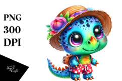 Crazy Cute Baby Dinosaur PNG Product Image 1