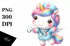 Cute Baby Unicorn Nurse | Sublimation | Clipart Product Image 3