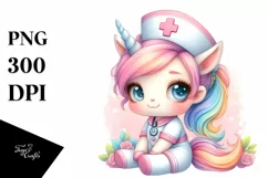 Cute Baby Unicorn Nurse | Clipart Product Image 3