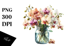 Large Orchid Jar | Clipart Product Image 1