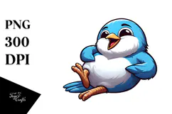 Cute Bird with Joyful Expression, Transparent PNG Product Image 1