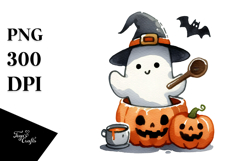 Simple Funny Halloween Ghost Clipart Product Image 1