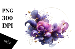 Shiny Violet with Golden Frame PNG Product Image 1