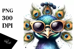 Funny Cute Peacock Portrait | Sublimation Clipart Product Image 3