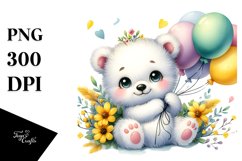 Colorful Baby Polar Bear PNG Product Image 1