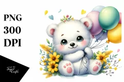 Colorful Baby Polar Bear PNG Product Image 1