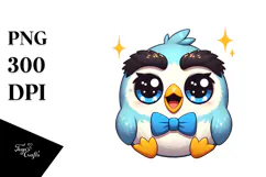 Cute Cartoon Bird with Bow Tie, Transparent PNG Product Image 1