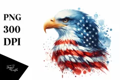 Watercolor Patriotic Bald Eagle in USA Colors Product Image 3