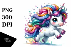 Vibrant Cute Unicorn Clipart PNG Product Image 3