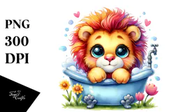 Baby Lion Bathtub PNG Product Image 1
