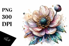 Detailed Small Stained Anemone PNG Product Image 3