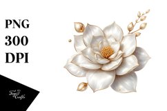 Shiny Gardenia with Golden Insertions | Clipart Product Image 1
