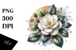 Shiny Gardenia with Golden Insertions | Clipart Product Image 3