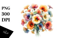 Colorful Nasturtium Bouquet | Sublimation | Clipart Product Image 1