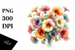 Colorful Nasturtium Bouquet | Sublimation | Clipart Product Image 1