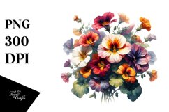 Colorful Nasturtium Bouquet | Sublimation | Clipart Product Image 1