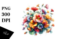 Colorful Nasturtium Bouquet | Sublimation | Clipart Product Image 3