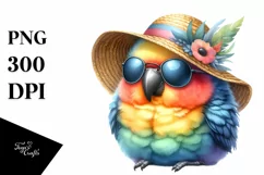 Colorful Baby Parrot with Sun Accessories | Sublimation Product Image 3