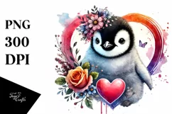 Colorful Baby Penguin PNG Product Image 1