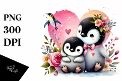 Colorful Baby Penguin PNG Product Image 1