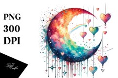 Colorful Simple Sketches Half Moon PNG Product Image 1