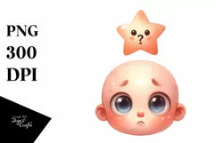 Funny Baby Star with Confused Eyes PNG Product Image 1