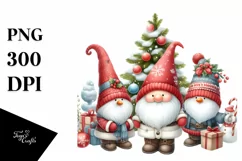 Cute Snowman in Winter Scenery with Christmas Ornaments PNG Product Image 3