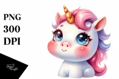 Funny Baby Face Unicorn PNG Product Image 3