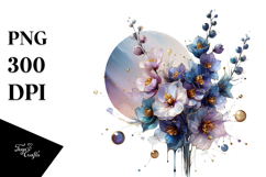 Abstract Golden Delphinium PNG Product Image 1