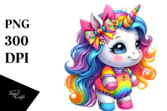 Cute Baby Unicorn PNG Product Image 1