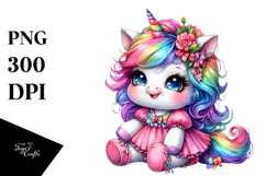Vibrant Baby Unicorn PNG Product Image 1