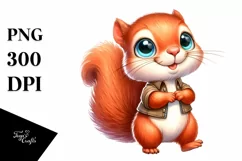 Happy Baby Squirrel Phishing Road | Sublimation Clipart Product Image 3