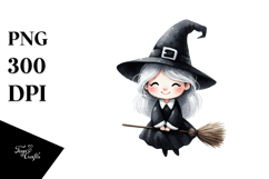 Simple Funny Halloween Witch Clipart Product Image 1