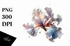 Abstract Pastel Azalea with Golden Insertions, PNG Product Image 7