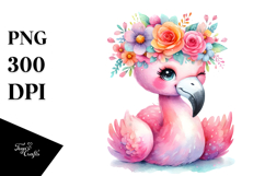 Pastel Flamingo Sitting Clipart Product Image 1