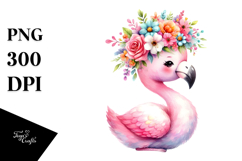 Pastel Flamingo Sitting Clipart Product Image 1