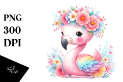 Pastel Flamingo Sitting Clipart Product Image 1