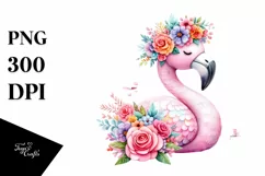 Pastel Flamingo Sitting Clipart Product Image 3