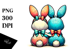 colorful Stylized Vintage Bunny, PNG Product Image 1