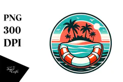 Retro Tropical Beachbuoy PNG Product Image 1