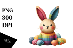 Colorful Bunny Made of Wood Splashy PNG Product Image 1
