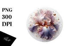 Abstract Iris with Golden Insertions PNG Product Image 1