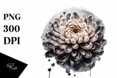Glossy Chrysanthemum made of like Material | Watercolor Product Image 1
