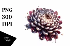 Glossy Chrysanthemum made of like Material | Watercolor Product Image 3