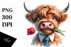 Tie Funny Goofy Tulip Rose Sublimation Clipart Product Image 1
