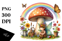 Colorful Fairy House Mushroom | Clipart Product Image 1