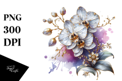 Detailed Shiny Orchid made of like Material | Watercolor Product Image 1