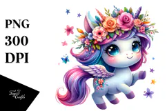 Cute Unicorn Dancing with Cool Haircut PNG Product Image 1
