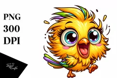 cute Canary with Big Eyes | Sublimation | Clipart Product Image 3