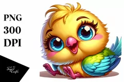 Cute Enthusiastic Canary, Cartoon PNG Product Image 1